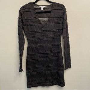 BCBGeneration Black Lace/Woven Cocktail Dress - Sm